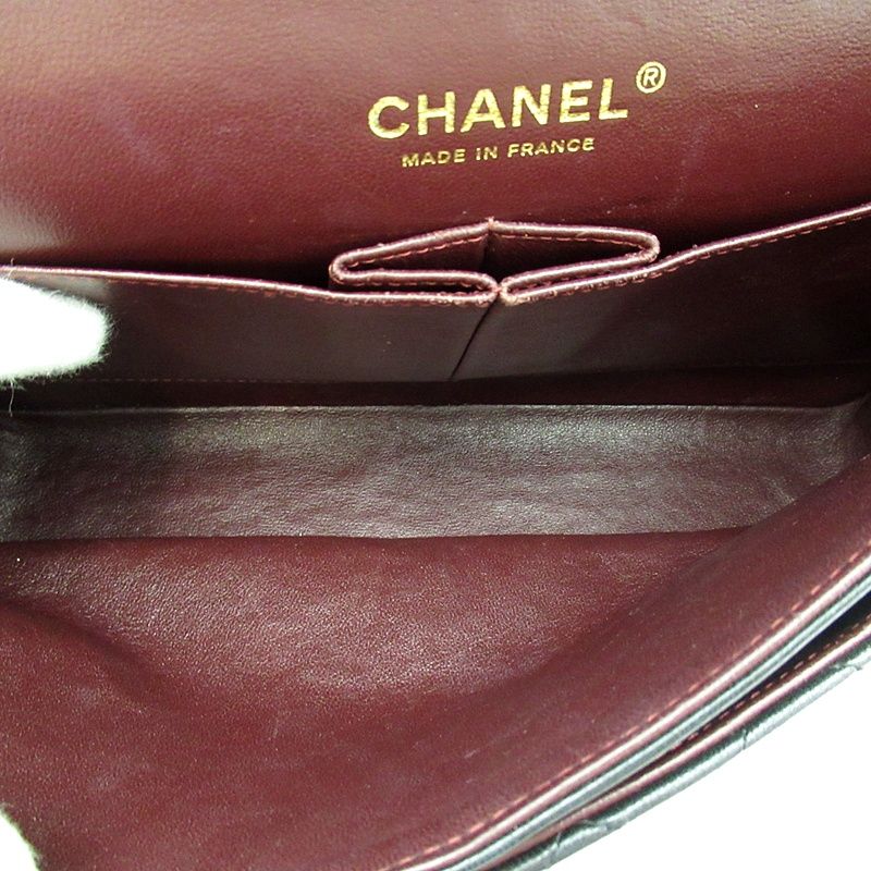 Chanel Quilted 25 Double Flap Lambskin Shoulder Bag Black — view 7