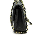 Chanel Quilted 25 Double Flap Lambskin Shoulder Bag Black — view 3