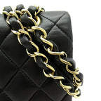 Chanel Quilted 25 Double Flap Lambskin Shoulder Bag Black — view 2
