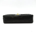 Chanel Quilted 25 Double Flap Lambskin Shoulder Bag Black — view 6
