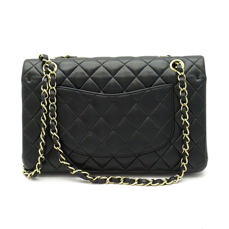Chanel Quilted 25 Double Flap Lambskin Shoulder Bag Black — view 4