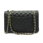 Chanel Quilted 25 Double Flap Lambskin Shoulder Bag Black — view 4