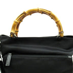 Gucci Bambu Handbag Nylon Black — view 2