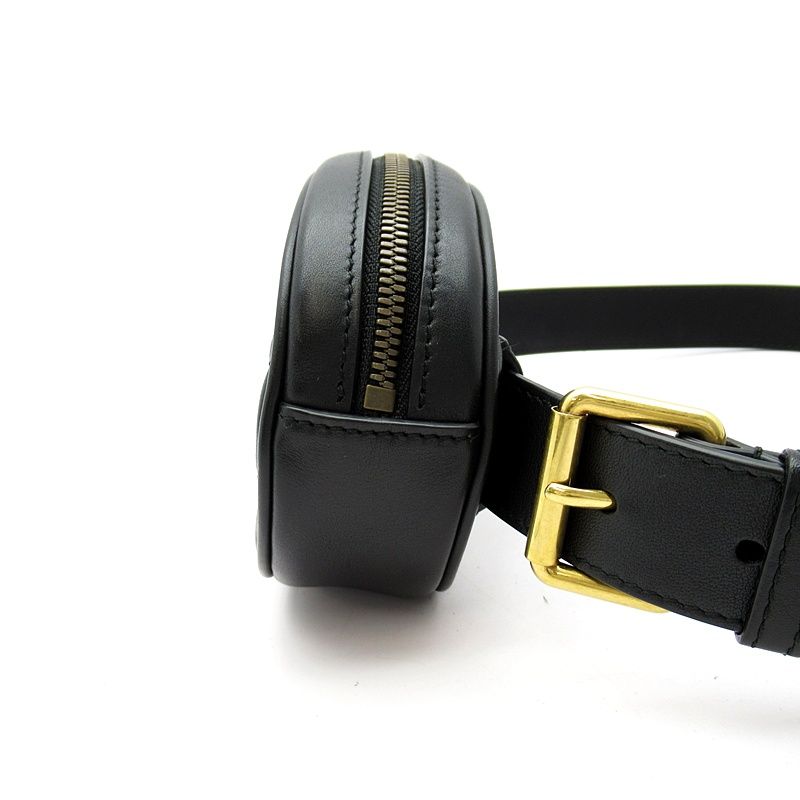 Gucci GG Marmont Waist Pouch Belt Bag Leather Black — view 3