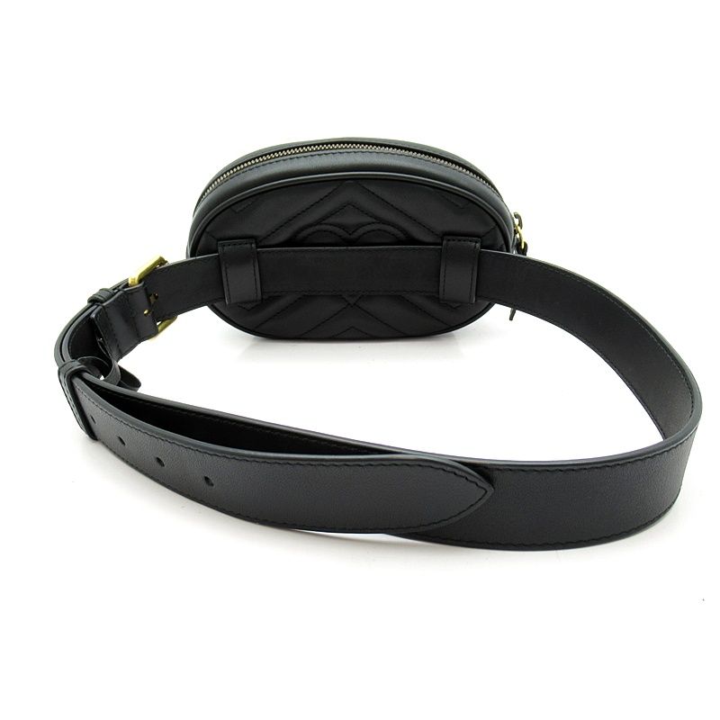 Gucci GG Marmont Waist Pouch Belt Bag Leather Black — view 4