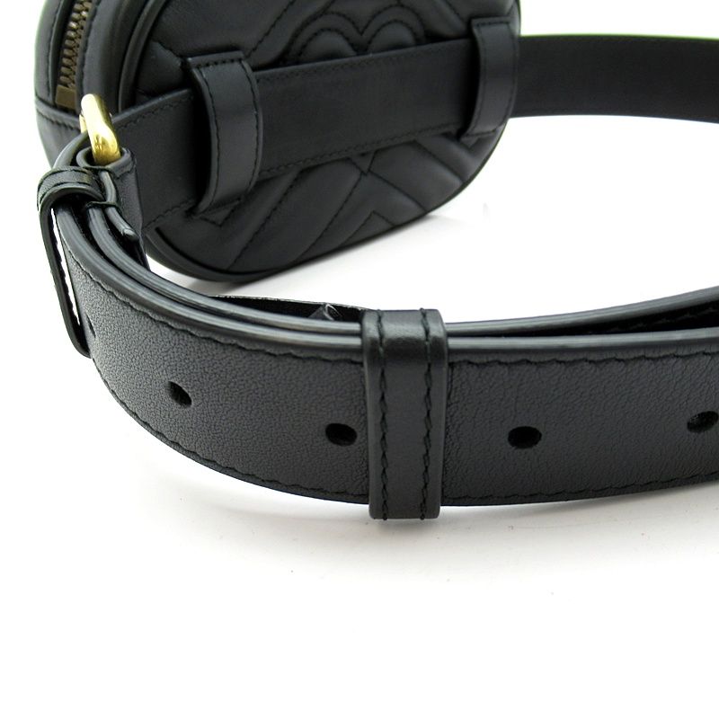 Gucci GG Marmont Waist Pouch Belt Bag Leather Black — view 2