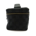 Gucci Cosmetic Vanity Bag GG Canvas Leather Bag Black — view 3