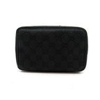 Gucci Cosmetic Vanity Bag GG Canvas Leather Bag Black — view 6