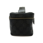 Gucci Cosmetic Vanity Bag GG Canvas Leather Bag Black — view 5