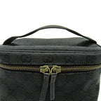 Gucci Cosmetic Vanity Bag GG Canvas Leather Bag Black — view 2