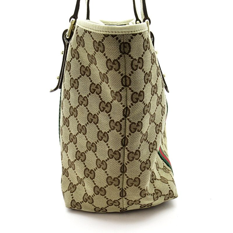 Gucci Sherry Line Tote GG Canvas Leather Beige — view 3