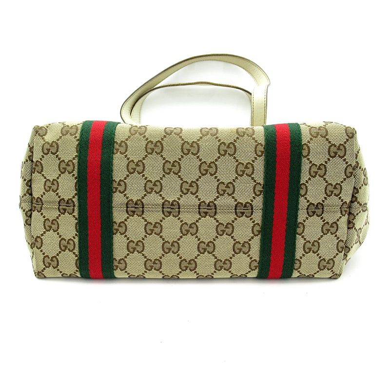 Gucci Sherry Line Tote GG Canvas Leather Beige — view 6