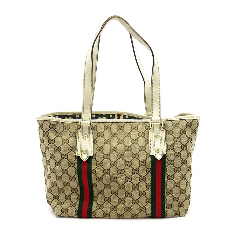 Gucci Sherry Line Tote GG Canvas Leather Beige — view 4