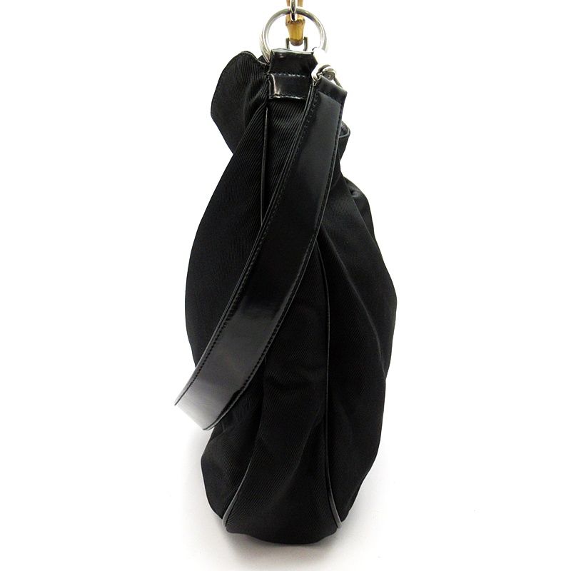 Gucci Bambu 2-Way Handbag 001 Nylon Canvas Black — view 3