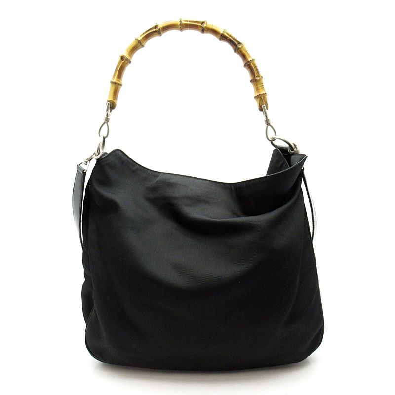 Gucci Bambu 2-Way Handbag 001 Nylon Canvas Black — view 4