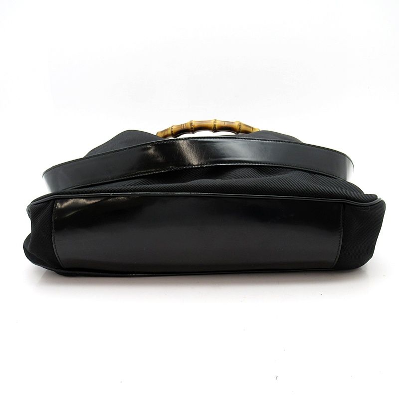 Gucci Bambu 2-Way Handbag 001 Nylon Canvas Black — view 6