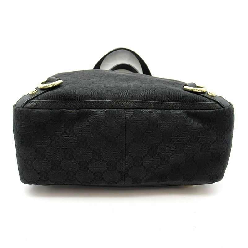 Gucci Abbey Handbag GG Canvas Leather Tote Black — view 6
