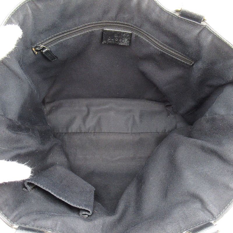 Gucci Abbey Handbag GG Canvas Leather Tote Black — view 7