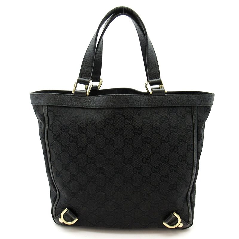 Gucci Abbey Handbag GG Canvas Leather Tote Black — view 4