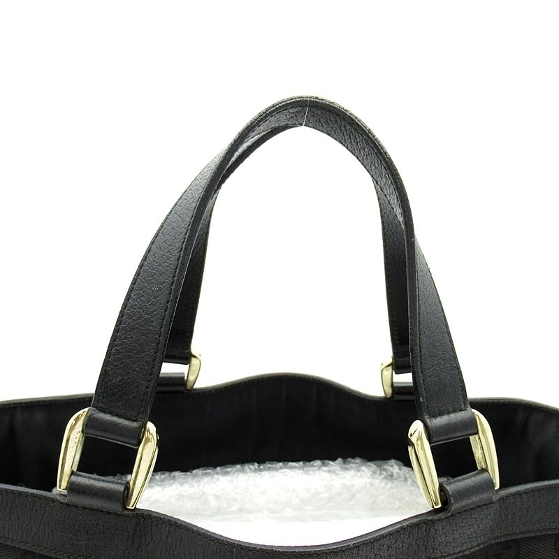 Gucci Abbey Handbag GG Canvas Leather Tote Black — view 2