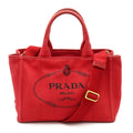 Prada Canapa 2-Way Tote TPM Canvas Handbag