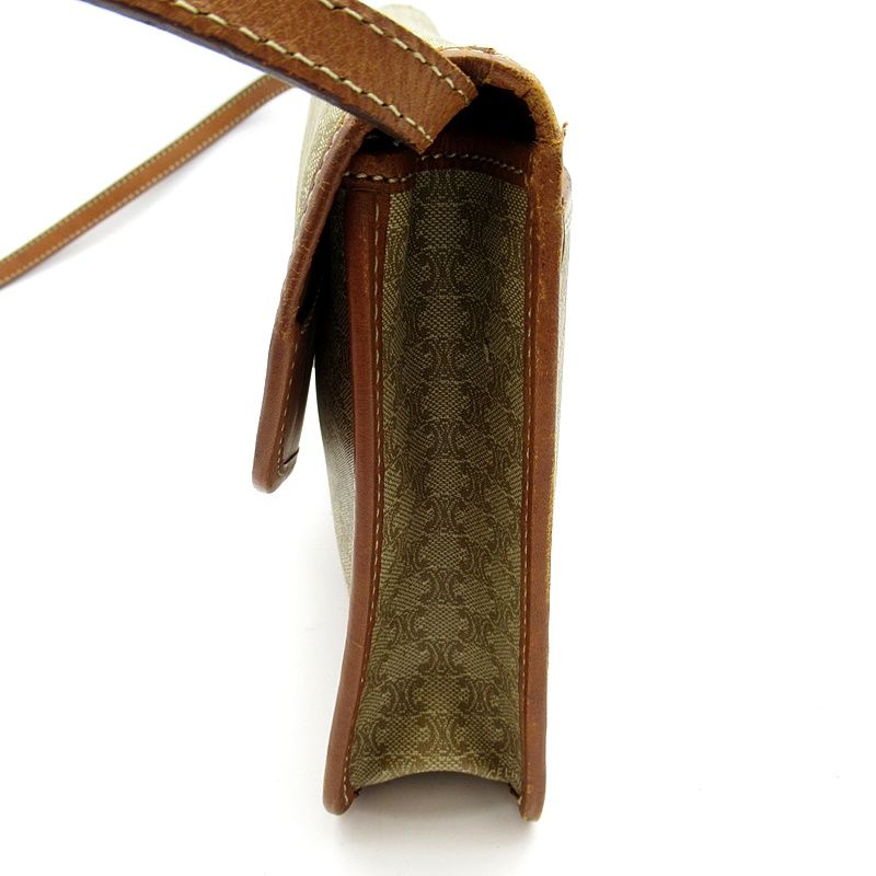Celine Macadam Shoulder Bag Leather Brown — view 3