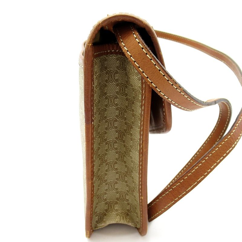 Celine Macadam Shoulder Bag Leather Brown — view 5
