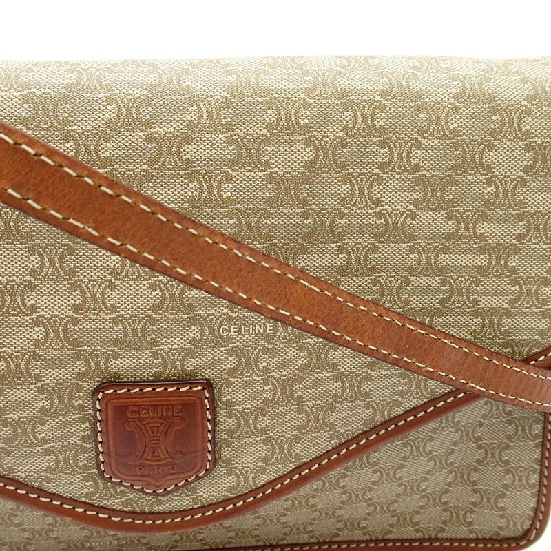 Celine Macadam Shoulder Bag Leather Brown — view 2