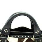 Celine Boogie Bag Calf Hair Leather Handbag Brown — view 2