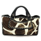 Celine Boogie Bag Calf Hair Leather Handbag Brown