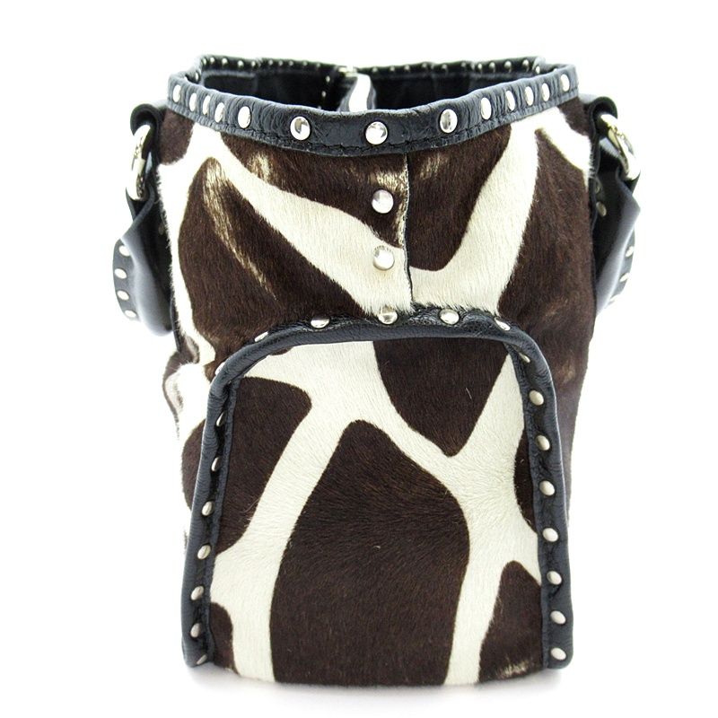 Celine Boogie Bag Calf Hair Leather Handbag Brown — view 3