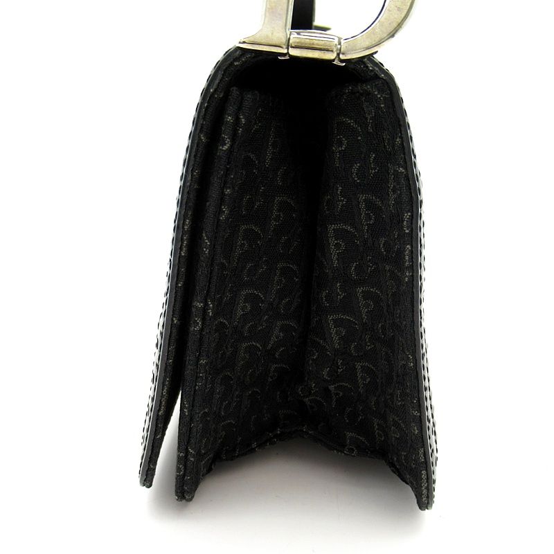 Dior Trotter Shoulder Bag Canvas Leather Black — view 3