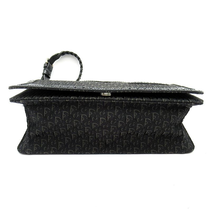Dior Trotter Shoulder Bag Canvas Leather Black — view 6