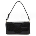 Dior Trotter Shoulder Bag Canvas Leather Black