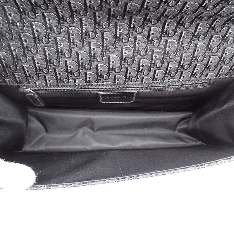 Dior Trotter Shoulder Bag Canvas Leather Black — view 7