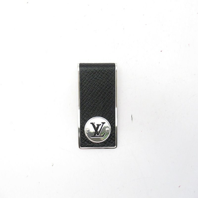 Louis Vuitton Money Clip Billets Neo LV Club Taiga Metal Ardoise Silver