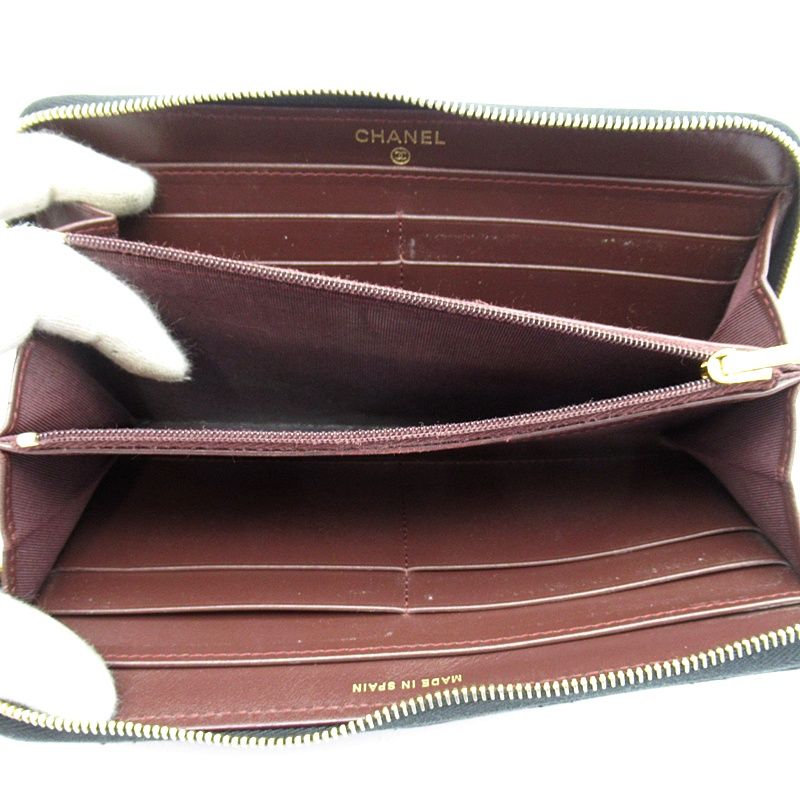 Chanel Full Zipper Wallet Caviar Leather Black — view 5