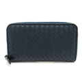 Bottega Veneta Intrecciato Full Zip Wallet Navy