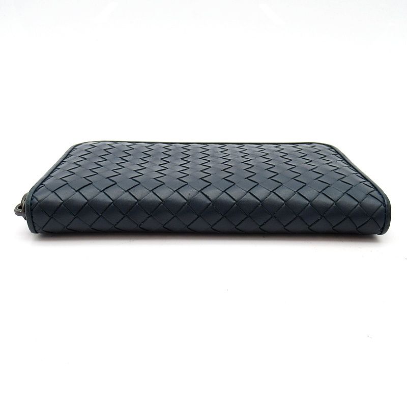 Bottega Veneta Intrecciato Full Zip Wallet Navy — view 4