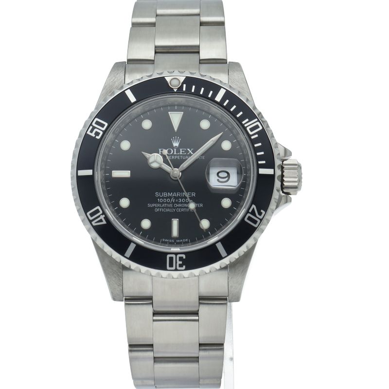 Rolex Submarinade Date Roulette Box SS Watch Black Polished Beauty — view 2
