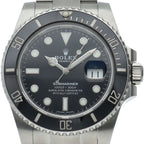 Rolex Submariner Date Watch Mirror Buckle Box SS Black Polished