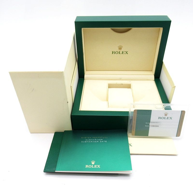Rolex Submariner Date Watch Mirror Buckle Box SS Black Polished — view 6