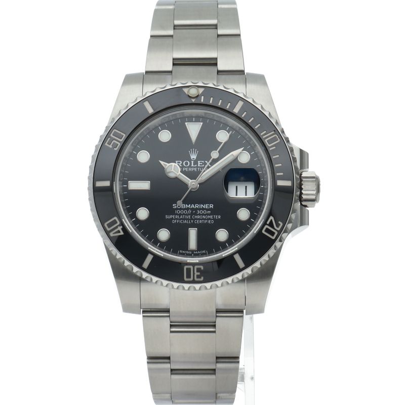 Rolex Submariner Date Watch Mirror Buckle Box SS Black Polished — view 2