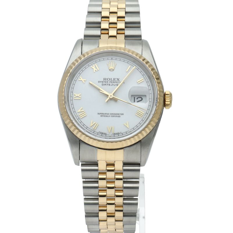 Rolex Datejust Watch 18k Yellow Gold SS White Polished — view 2