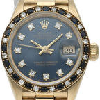Rolex Datejust Watch Diamond Saffiano Bezel Box 18k Yellow Gold les