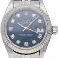 Rolex Datejust Watch Diamond Box 18k White Gold SS les