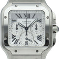 Cartier Santos de Cartier Chronograph Watch SS Silver