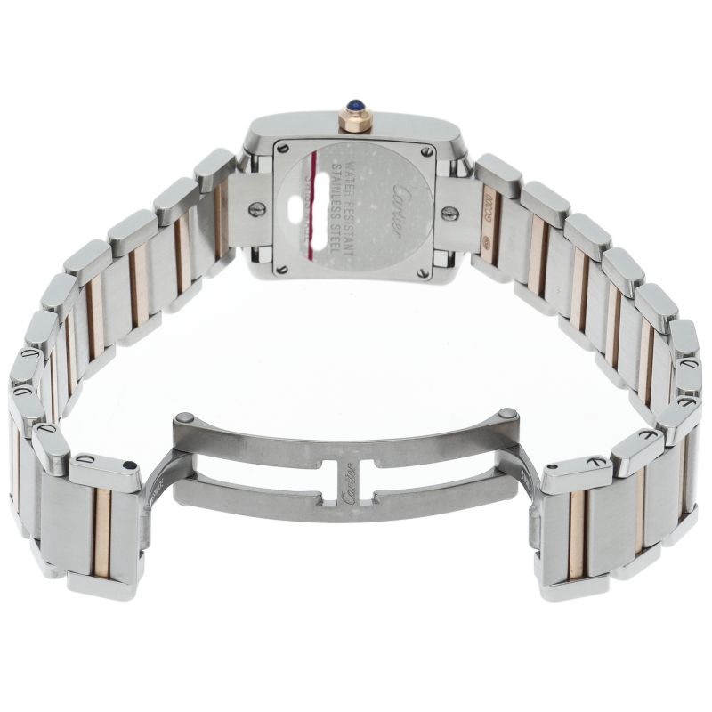 Cartier Tank Francaise SM Watch Diamond Box SS 18k Pink Gold Silver — view 5