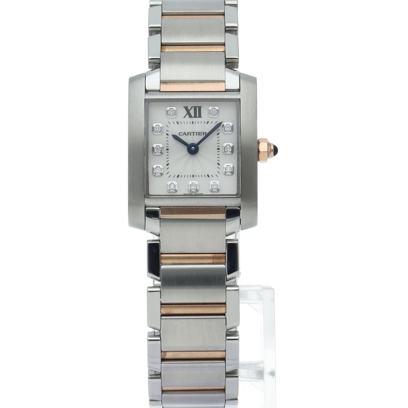 Cartier Tank Francaise SM Watch Diamond Box SS 18k Pink Gold Silver — view 2