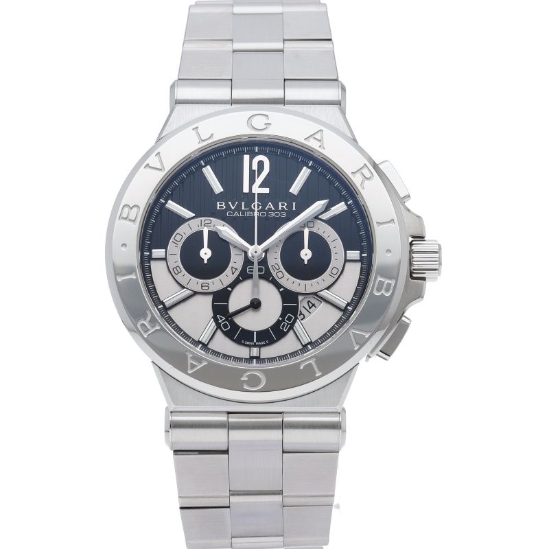 Bvlgari Diagono Calibro 303 Chronograph Watch 42 Box SS Menu — view 2